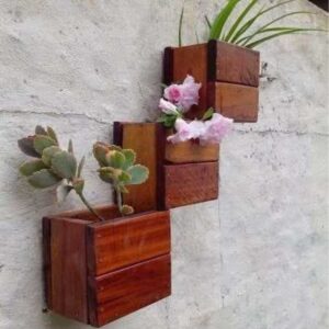 Porta vasos Cachepot madeira
